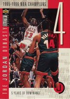 1997 Collector's Choice Jordan Dynasty #JD4 1995-1996 NBA Champions Basketball Card