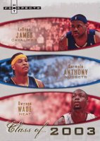 2007 Fleer Hot Prospects Class of #2003 LeBron James/Carmelo Anthony/Dwyane Wade Basketball Card