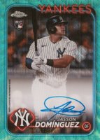 2024 Topps Chrome Rookie Autographs #RAJDZ Jasson Dominguez Aqua Wave Baseball Card