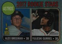 2017 Topps Heritage  #113 Alex Bregman/Yulieski Gurriel Chrome-Blue Refractor Baseball Card