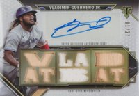 2021 Topps Triple Threads Autographed Relics #VGJ1 Vladimir Guerrero Jr. Baseball Card