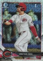 2018 Bowman Draft #BDC112 Jonathan India Chrome-With Bat-Asia Refractor Baseball Card