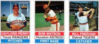 1976 Hostess # Perry/Watson/Freehan Hand Cut-Panel Baseball Card