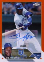 2023 Topps Chrome Update Chrome Legends Autograph #BJ Bo Jackson Orange Baseball Card
