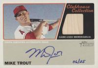2015 Topps Heritage Clubhouse Collection Autograph Relics #MT Mike Trout Baseball Card