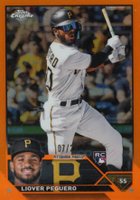 2023 Topps Chrome #72 Liover Peguero Orange Refractor Baseball Card