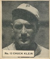 1936 Goudey World Wide Gum  #13 Chuck Klein Baseball Card