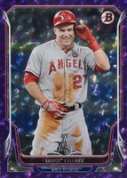 2014 Bowman #168 Mike Trout Purple Ice Baseball Card