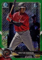 2018 Bowman Chrome Prospects #BCP186 Kristian Robinson Green Shimmer Baseball Card