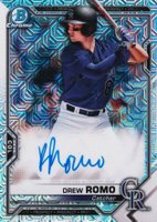 2021 Bowman Chrome Mega Box Autographs #DR Drew Romo Baseball Card