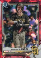 2021 Bowman Draft Chrome Sapphire Edition #BDC67 Robert Hassell Red Baseball Card