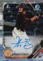 2019 Bowman Draft Chrome Draft Picks Autograph #CDAHB Hunter Bishop Refractor Baseball Card