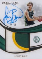 2018 Panini Immaculate Collection Premium Patch Autographs #PPLBD Larry Bird Basketball Card