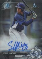 2017 Bowman Chrome Prospect Autograph #JS Jesus Sanchez Baseball Card