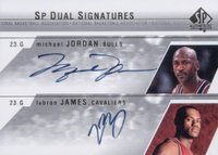 2003 SP Authentic SP Dual Signatures #JJ-A LeBron James/Michael Jordan Basketball Card