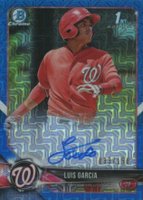 2018 Bowman Chrome Prospects Autographs #BCPALGA Luis Garcia Blue Mojo Baseball Card