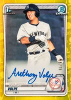 2020 Bowman Chrome Prospect Autographs #CPAAV Anthony Volpe Yellow Refractor Baseball Card