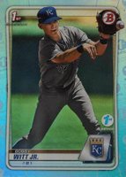 2020 Bowman 1st Edition #BFE25 Bobby Witt Jr. Sky Blue Foil Baseball Card