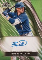 2024 Topps Chrome Black Autographs #BWJ Bobby Witt Jr. Green Refractor Baseball Card
