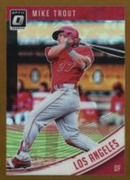 2018 Panini Donruss Optic #121 Mike Trout Post Swing-Bronze Baseball Card