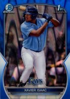 2023 Bowman Chrome Prospects #BCP145 Xavier Isaac Blue Raywave Refractor Baseball Card