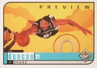 1998 Upper Deck Choice Preview #126 Tim Duncan Basketball Card