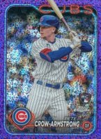 2024 Topps Chrome #16 Pete Crow-Armstrong Purple Speckle Refractor Baseball Card