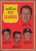 1962 Topps #57 A.L. Win Leaders Baseball Card