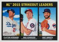 2016 Topps Heritage #238 Clayton Kershaw/Jake Arrieta/Max Scherzer Baseball Card