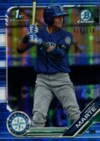 2019 Bowman Prospects Chrome #97 Noelvi Marte Blue Refractor Baseball Card