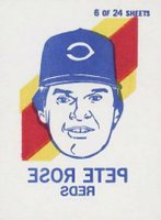 1986 Topps Tattoos Perforated # Pete Rose Baseball Card