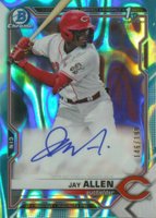 2021 Bowman Draft Chrome Draft Pick Autographs #CDAJA Jay Allen Aqua Lava Refractor Baseball Card