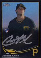 2013 Topps Chrome Rookie Autograph #GC Gerrit Cole Silver Ink Black Refractor Baseball Card
