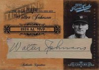 2004 Playoff Prime Cuts II Timeline Century #TL-95 Walter Johnson Timeline Signature Century-Platinum 1/1 Baseball Card