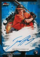 2024 Topps Finest Finest Autographs #FAJH Jackson Holliday Blue Refractor Baseball Card
