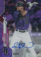 2020 Topps Chrome Rookie Autographs #RASH Sam Hilliard Purple Refractor Baseball Card