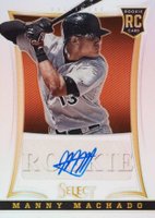 2013 Panini Select #230 Manny Machado Autograph Prizm Baseball Card