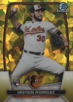 2023 Bowman Chrome Sapphire Edition #22 Grayson Rodriguez Yellow Baseball Card
