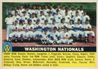 1956 Topps #146 Washington Nationals Team Gray Back Baseball Card