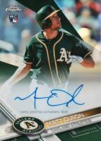 2017 Topps Chrome Rookie Autographs #RA-MO Matt Olson Green Refractor Baseball Card