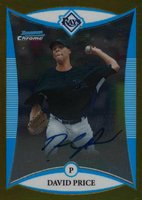 2008 Bowman Chrome Prospects #BCP111 David Price Gold Refractor-Autograph Baseball Card