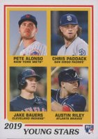 2019 Topps Throwback Thursday #266 Austin Riley/Chris Paddack/Jake Bauers/Pete Alonso Baseball Card