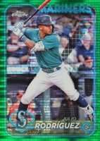 2024 Topps Chrome #300 Julio Rodriguez Green Sonar Refractor Baseball Card