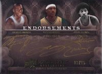 2011 Upper Deck Exquisite Collection Endorsements Triple Autographs #JJE Julius Erving/LeBron James/Michael Jordan Basketball Card