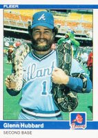 1984 Fleer #182 Glenn Hubbard Baseball Card