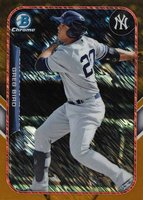 2015 Bowman Chrome Farm's Finest Minis #FFMGB Greg Bird Gold Shimmer Refractor Baseball Card