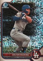 2022 Bowman Draft #BDC84 Dalton Rushing Chrome-Sparkle Refractor Baseball Card