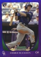 2011 Bowman Chrome Draft #7 Charlie Blackmon Purple Refractor Baseball Card