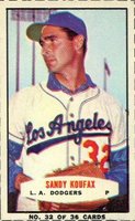 1964 Bazooka #32 Sandy Koufax Glove in Front Baseball Card