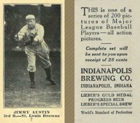 1916 Indianapolis Brewing #7 Jimmy Austin Baseball Card